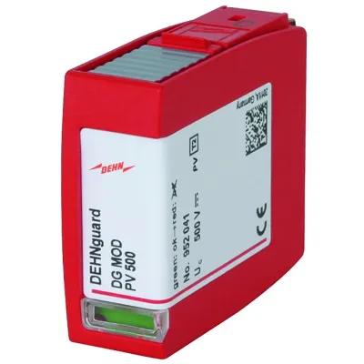 DEHN Überspannungsableiter Typ 2 DG MOD PV 500 | Varistor-Schutzmodul 952041 | 20 kA | 500V DC | optische Anzeige | 1 TE