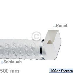 Umlenkstück 100erF/100erR Naber mit Schlauch 500mm 4011021