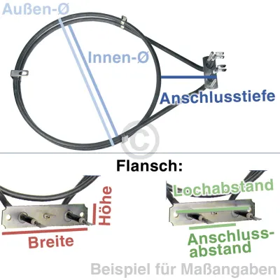 Umluftheizung für Ofen AEG 3878684004 230V 2400W