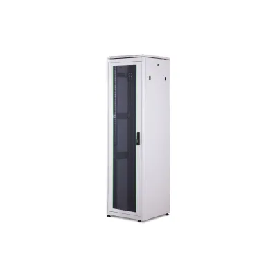 DIGITUS Netzwerkschrank DN-19 42U-6/6-1 | 42HE 19 Zoll Rack | 2053x600x600 mm | Glastür | IP20 | grau RAL 7035