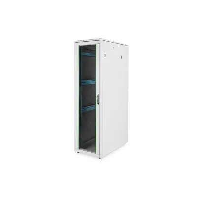 DIGITUS Netzwerkschrank DN-19 42U-6/10-1 | 42HE | 2053x600x1000 mm | 19 Zoll | Glasfronttür | grau RAL 7035