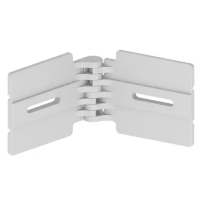 Unex Horizontales Gelenkstück 67854-04 | Verbinder für Kabelleiter | 135mm | PVC | Schraubverbinder | lichtgrau RAL 7035