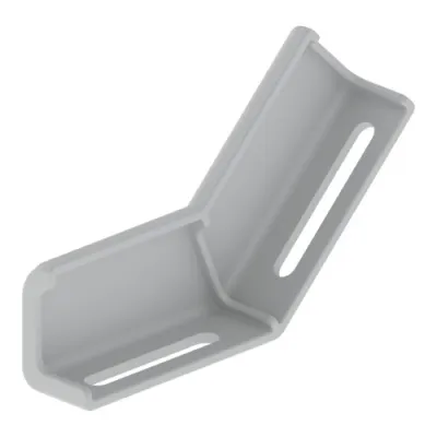 UNEX Winkelverbinder 66843 | Kabelrinne | steigend +45° | 60 mm Höhe | PVC lichtgrau RAL7035 | Zubehör Datenleitungen