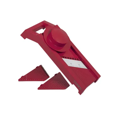 GSD Universal-Gemüsehobel 3-in-1 30011 | Edelstahlmesser | 3 Schneideinsätze | BPA-frei | Made in Germany | Rot