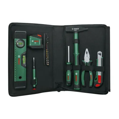 Bosch Universal Werkzeugset 1600A02BY6 | 25-teilig | Handwerkzeug-Set mit Zange, Schraubendreher, Cutter | Tasche