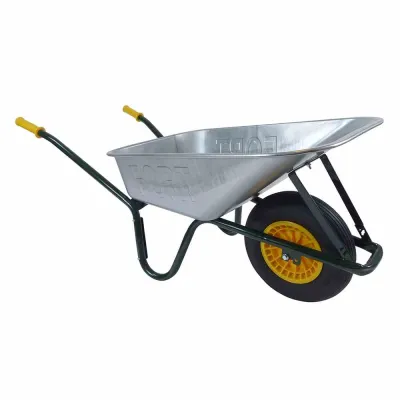 ALTRAD-FORT Schubkarre FO37990 Boxer-90 | 90 L verzinkte Mulde | Stahlrohrrahmen | Luftrad 400x100 mm | Kippbügel