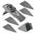 Bild: Metaltex Universalreibe Slice-V 194579000 | V-Hobel mit 5 Einsätzen & Fingerschutz | Edelstahl/ABS | platzsparend | Grau
