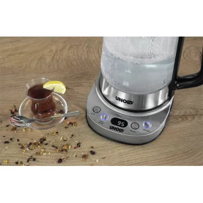 Unold Samowar Selin 18215 | 2in1 Teekocher & Wasserkocher | 1,7L | 1,0L Teekanne | Glas/Edelstahl | 1800W