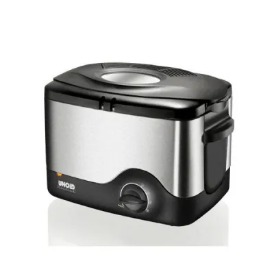 Unold Fritteuse Kompakt 58615 | 1,5L | 1200W | Edelstahl | Cool-Touch | Sichtfenster | Aktivkohlefilter