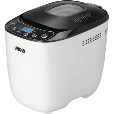Unold Brotbackautomat 68010 Backmeister Design | 12 Programme | glutenfrei | Timer 13h | 700-1000g | 550W | Weiß-Schwarz