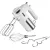 Bild: Unold Handmixer 78710 | 450 Watt | 5 Geschwindigkeiten | 2 Knethaken | 2 Quirle | Schneebesen | Metall | Weiß/Edelstahl