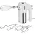 Bild: Unold Handmixer 78710 | 450 Watt | 5 Geschwindigkeiten | 2 Knethaken | 2 Quirle | Schneebesen | Metall | Weiß/Edelstahl