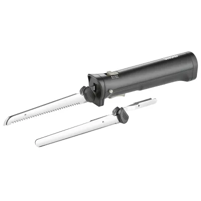 UNOLD Elektromesser 78815 Cordless | Kabellos | 2 Edelstahl-Messer | Li-Ion Akku 45 Min | Aufbewahrungsbox | Schwarz