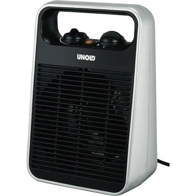 Unold Heizlüfter 86106 | Keramik | 1000/2000W | Thermostat | Kipp-Schutz | Silber/Schwarz