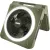 Bild: UNOLD Tischventilator 86516 Solarventilator Camping | Akku 5000mAh | 5 Stufen | LED | Timer | USB & Solar | 20 cm grün