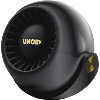 UNOLD Tischventilator 86675 Breezy Bowl | Akku-Betrieb | 3 Stufen | 9 cm kompakt | USB-C | Neigbar | Schwarz