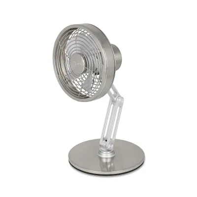 Unold Akku-Tischventilator 86705 Steel Flex | Edelstahl | 14 cm Ø | 3 Geschwindigkeiten | USB-C | 12h Laufzeit | leise