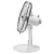 Bild: Unold Tischventilator 86810 Silverline | Oszillation | 2 Stufen | Neigungswinkel verstellbar | 25 cm | 25W | Weiß/Silber