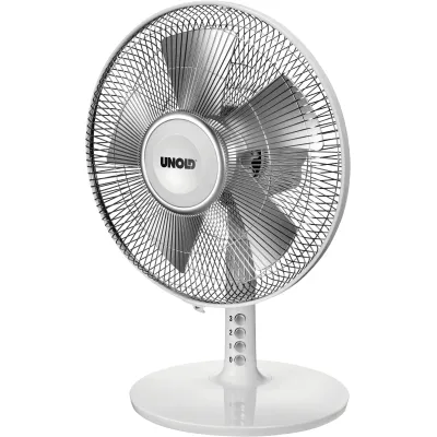 Unold Tischventilator 86815 Silverline | Ø 30 cm | 3 Stufen | Oszillation | verstellbar | 40W | weiß/silber