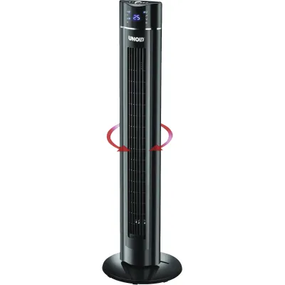Unold Turmventilator 86855 Skyline | Standventilator | Temperaturanzeige | Ionenfunktion | Fernbedienung | Schwarz