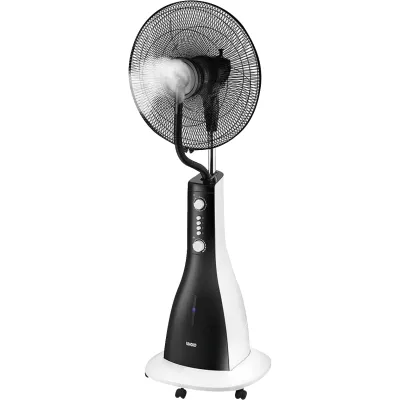 UNOLD Standventilator 86930 Nebula Touch | Ultraschall Vernebler | Timer | Fernbedienung | 3l Wassertank | schwarz/weiß (B-Ware)