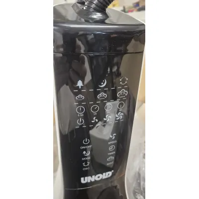 UNOLD Standventilator 86930 Nebula Touch | Ultraschall Vernebler | Timer | Fernbedienung | 3l Wassertank | schwarz/weiß (B-Ware)
