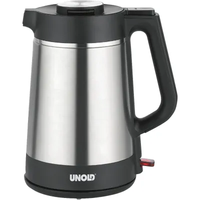 UNOLD Wasserkocher 18715 Blitzkocher Thermo | 1,5 Liter | Edelstahl doppelwandig | wärmeisoliert | 1850W | schwarz