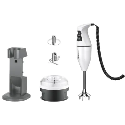 ESGE Stabmixer Set EK1200 Zauberstab | Stabmixer 120W AC-Motor | Zerkleinerer | Weiß | Made in Switzerland | Zubehör