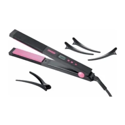 Unold Haarglätter 87645 Slim Exclusive | 5 Temperaturstufen | Keramikplatten | LCD | Schnellaufheizung | Schwarz/Pink