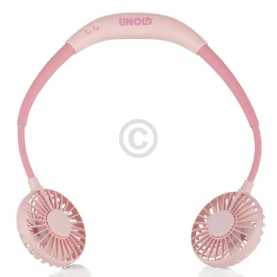 UNOLD Nackenventilator Breezy 86694 | Akku | 3 Stufen | flexibler Schwanenhals | LED | USB-Ladekabel | rosa