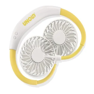 UNOLD Nackenventilator Breezy 86690 | Akku 2000 mAh | 3 Geschwindigkeiten | flexibler Schwanenhals | LED | gelb