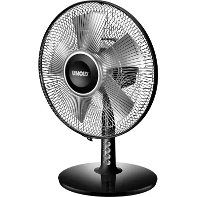 Unold Tischventilator Silverline 86818 | 30 cm Durchmesser | 40W | 3 Stufen | oszillierend | neigbar | schwarz-silber
