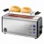Bild: Unold Toaster 38915 Onyx Duplex | 4-Scheiben Langschlitz | Edelstahl | 1400W | Brötchenaufsatz | schwarz