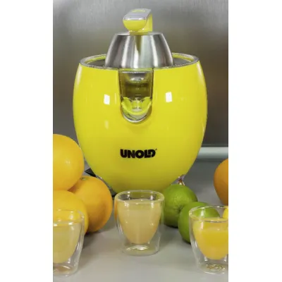 Unold Zitruspresse 78132 Power Juicy Yellow | elektrische Zitruspresse | 300W Motor | Edelstahlsieb | BPA-frei | gelb