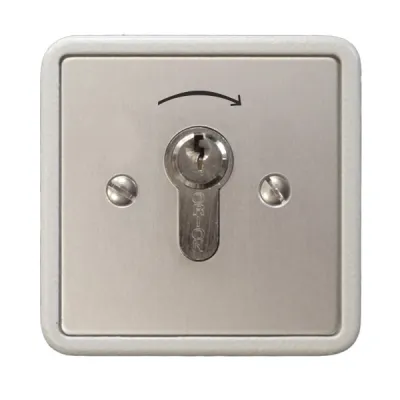 Kaiser Nienhaus UP Schlüsselschalter 322700 | 1-seitig | 1-polig | IP55 | Metall | inkl. 3 Schlüssel | Aluminium