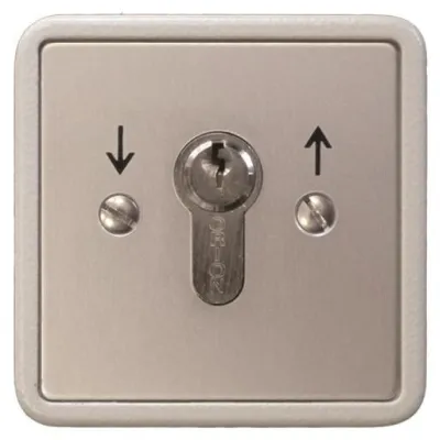 Kaiser Nienhaus Unterputz-Schlüsselschalter 322200 | 2-seitiger Taster | 1-polig | IP54 | Aluminium | für Garagentor