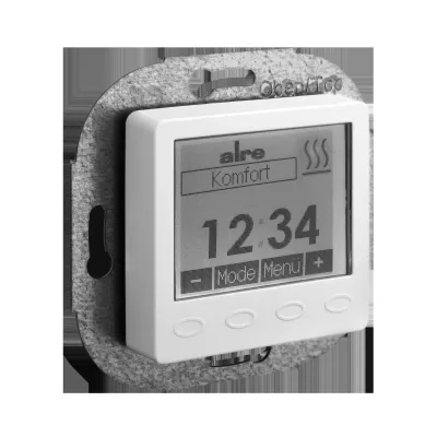ALRE-IT Unterputz-Raumthermostat HTRRUu210.021#09 | Uhrenthermostat | 230V | für Fußbodenheizung | Wochenuhr | perlweiß