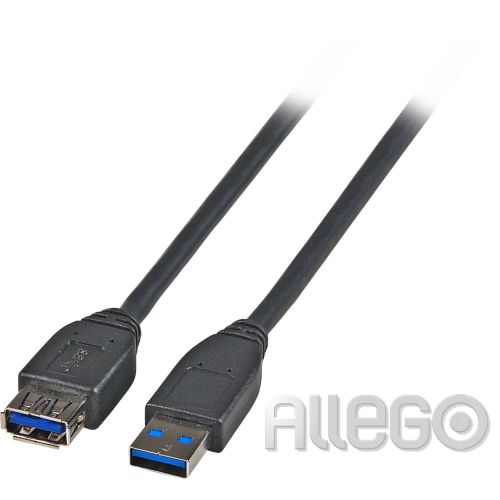 Bild: USB-Verlängerung A-A 3,0m USB 3.0 schwarz K5237.3