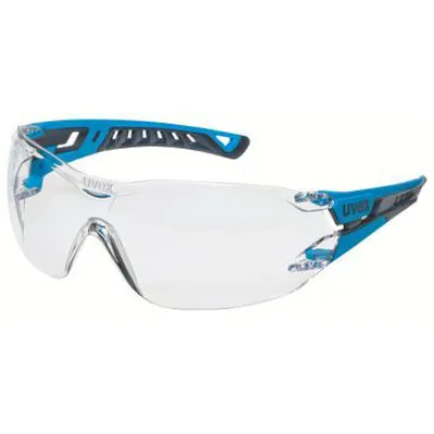 Uvex Schutzbrille Bügelbrille pheos nxt 9128265 | Arbeitsbrille | Panoramascheibe | farblos | Blau-Anthrazit