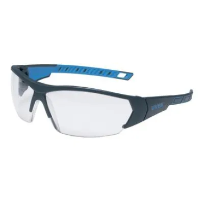 Uvex Schutzbrille i-works 9194171 | Bügelbrille | farblos | beschlagfrei | supravision excellence | anthrazit/blau