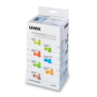 Uvex Gehörschutzstöpsel Nachfüllbox com4-fit ohne Kordel 2112023 | 300 Paar | ergonomisch | Schaumstoff