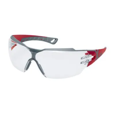 Uvex Schutzbrille Bügelbrille pheos cx2 9198258 | Arbeitsschutzbrille | farblos | X-tended Eyeshield | rot/grau