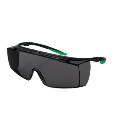 Uvex Schutzbrille Überbrille super f OTG 9169545 | Schweißerbrille OTG | weiter Sichtbereich | schwarz/grün