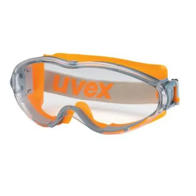 uvex Schutzbrille Vollsichtbrille ultrasonic 9302245 | Überbrille | beschlagfrei | supravision | farblos orange/grau