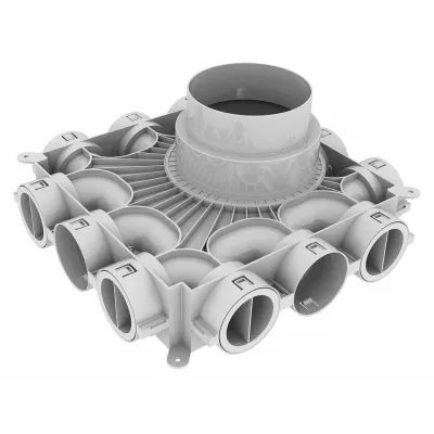 Vaillant Luftverteiler 0020231945 | 12 Anschlüsse rund | für Luftschlauch 75/62 mm | 360 m³/h