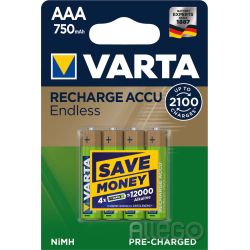 Varta Recharge Accu Endless AAA 750mAh 4er