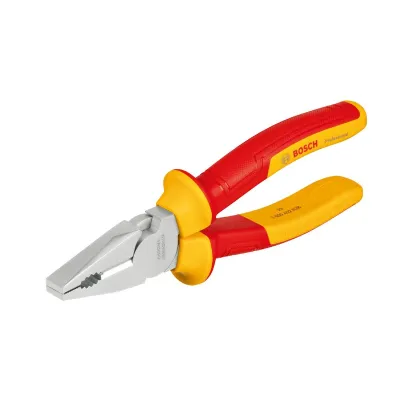 Bosch Professional VDE-Kombizange 180 mm 1600A02NE1 | isoliert 1000V | Chrom-Vanadium | ergonomisch | rot/gelb