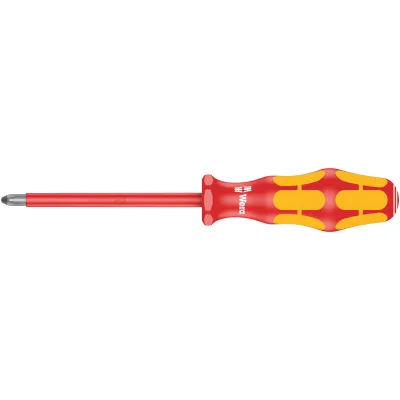 Wera VDE Kreuzschlitz-Schraubendreher PH2 100mm | isoliert 1000V | Lasertip | Kraftform Griff