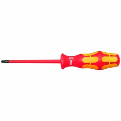 Wera VDE Schraubendreher 167 i TORX TX15 x 80 mm | isoliert 1000V | Abrollschutz | mehrkomponentig | rot