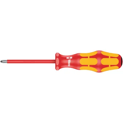 Wera VDE Schraubendreher 165i PZ1 | isoliert 1000V | Lasertip | 80mm Klinge | 2K-Griff | Abrollschutz